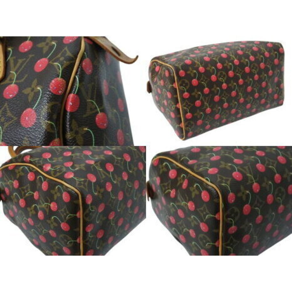 Louis Vuitton Cherry Red Speedy Handbag Brown Takashi Murakami - Picture 8 of 8